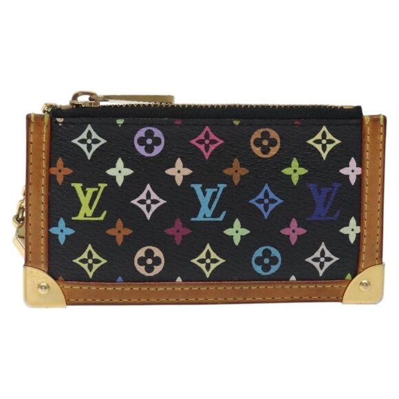 LOUIS VUITTON Multicolor Pochette Cles Coin Purse Black - Picture 2 of 15